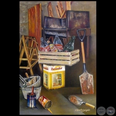 Depósito de la vieja parrilla - Pintura al óleo - Obra de Vicente González Delgado